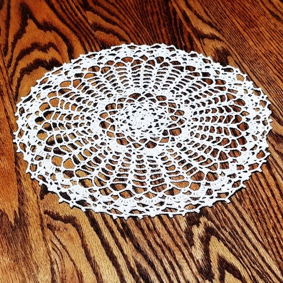 Hand Crafted Other - New Hand Crafted White Candy Dish 12 1/2" Doily